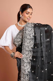 Black Semi Tussar Saree