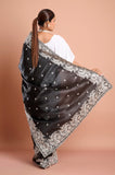 Black Semi Tussar Saree
