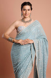 Blue Chikankari Georgette Handwork Designer Saree