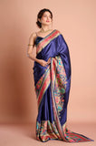 Blue Satin Weaving Saree