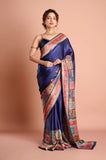 Blue Satin Weaving Saree
