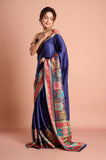 Blue Satin Weaving Saree