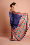 Blue Satin Weaving Saree
