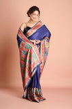 Blue Satin Weaving Saree