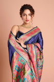 Blue Satin Weaving Saree