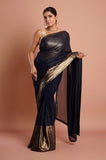 Blue Sequins Georgette Designer Saree