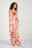 Cream Floral Crepe Handwork Designer Saree