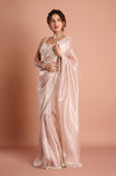Pink Tissue Handwork Designer Saree