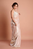 Pink Tissue Handwork Designer Saree