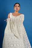 Gray Chikankari Georgette Handwork Designer Saree