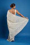 Gray Chikankari Georgette Handwork Designer Saree