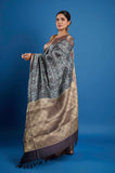 Gray Pure Chanderi Digital Print Saree