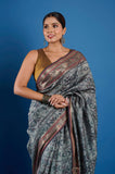 Gray Pure Chanderi Digital Print Saree