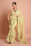 Green Onex Hand Kantha Work Saree