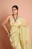 Green Onex Hand Kantha Work Saree
