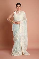 Green Oranza Embroidered Designer Saree
