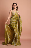 Green Organza Tissue Handwork Designer Saree