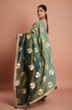 Green Shaded Weaving Tissue Hand Zardosi Work Saree