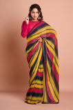 Multicolour Stripes Georgette Designer Sareee
