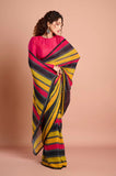 Multicolour Stripes Georgette Designer Sareee