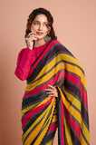 Multicolour Stripes Georgette Designer Sareee