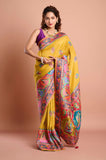 Mustard Moonga Silk Zari Weaving Saree