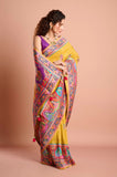 Mustard Moonga Silk Zari Weaving Saree
