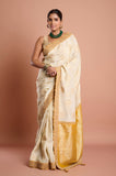 Offwhite Mustard Tissue Saree