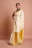 Offwhite Mustard Tissue Saree