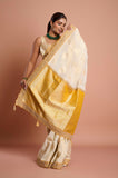 Offwhite Mustard Tissue Saree