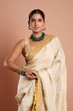 Offwhite Mustard Tissue Saree