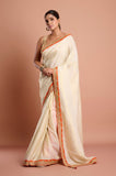 Offwhite Orange Tissue Saree