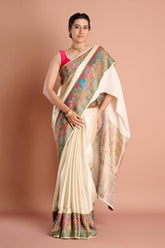 Offwhite Satin Weaving Saree