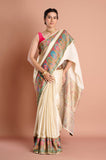 Offwhite Satin Weaving Saree