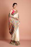 Offwhite Satin Weaving Saree