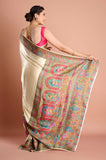 Offwhite Satin Weaving Saree