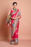 Pink Moonga Silk Zari Weaving Saree