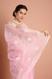 Pink Organza Bead and Sequins Saree