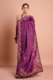 Purple Kantha Work Semi Tussar Saree