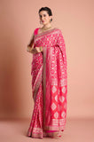 Rani Bandhani Georgette Handwork Saree