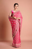Rani Bandhani Georgette Handwork Saree