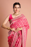 Rani Bandhani Georgette Handwork Saree