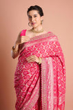 Rani Bandhani Georgette Handwork Saree