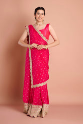 Rani Georgette Weaving Saree