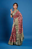 Red Pure Chanderi Digital Print Saree
