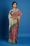 Red Pure Chanderi Digital Print Saree