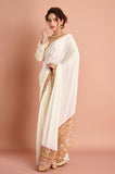 White Georgette Weaving Saree