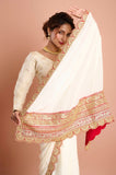 White Georgette Weaving Saree