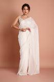 White HO Silk Designer Saree