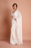 White HO Silk Designer Saree